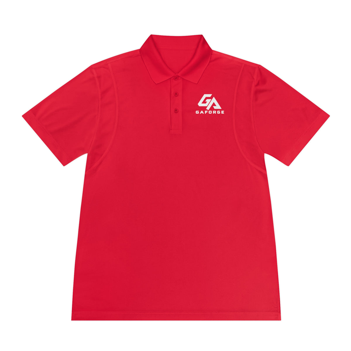 Gaforge Logo Men’s Sport Polo — Performance Black Golf Polo