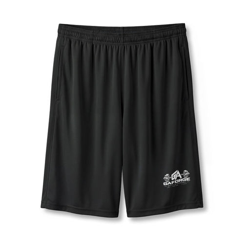 Athletic Pocketed 7" Shorts — Small Lower-Leg Logo Sports Shorts