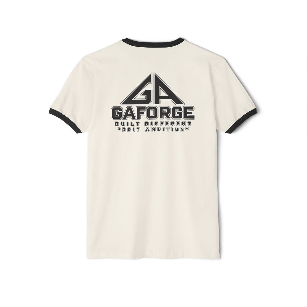 Gaforge Logo Ringer T-Shirt — Built Different Crew Tee