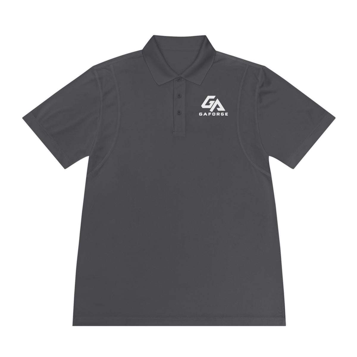 Gaforge Logo Men’s Sport Polo — Performance Black Golf Polo