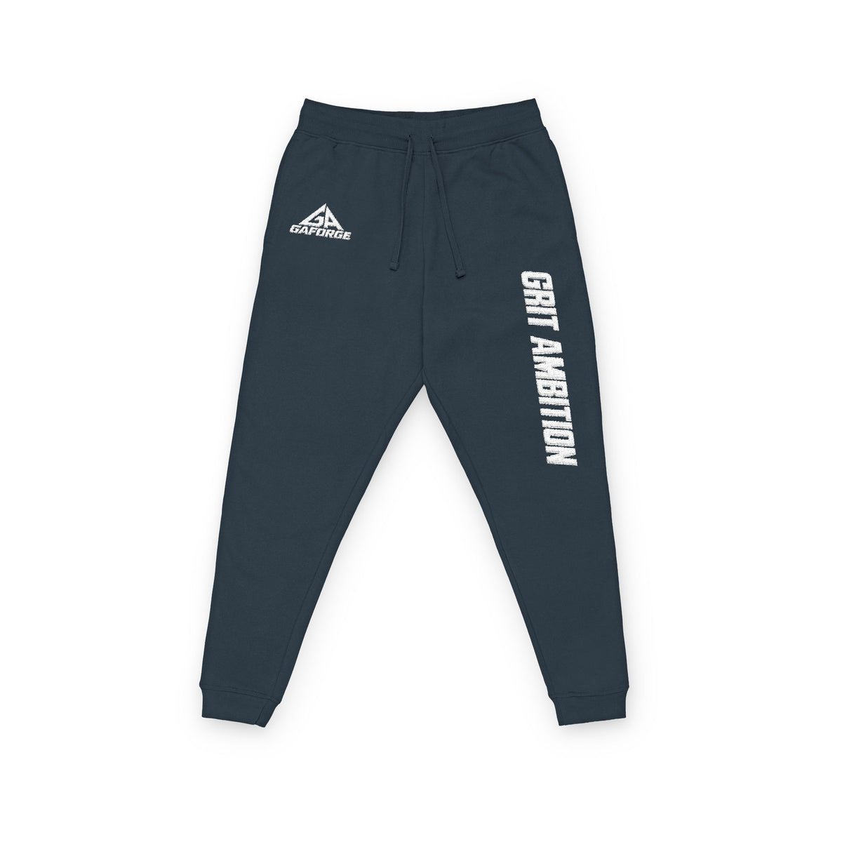 Crew Ambition Embroidered Fleece Joggers — Casual Athletic Sweatpants