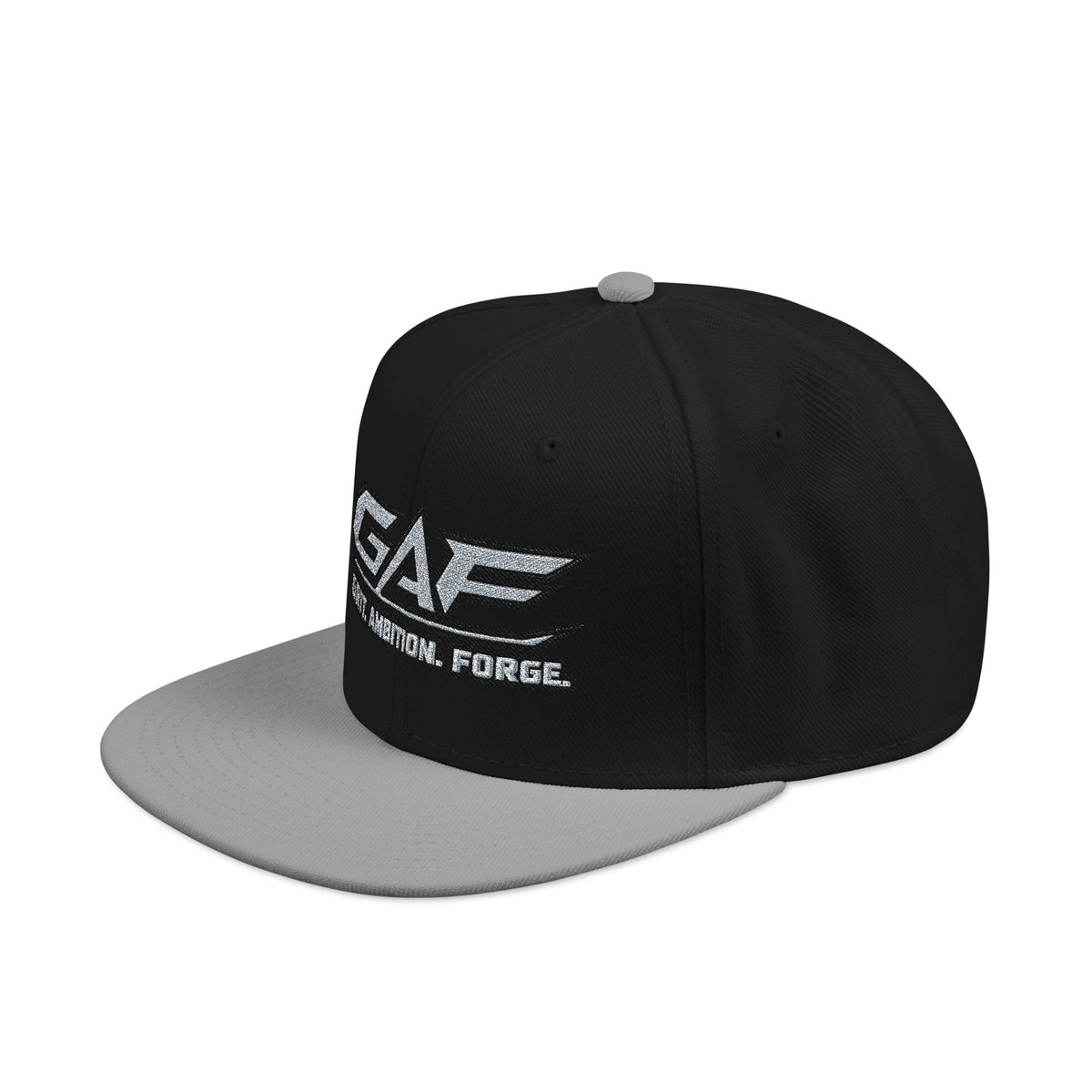 Black Snapback Cap with Embroidered GAF Logo