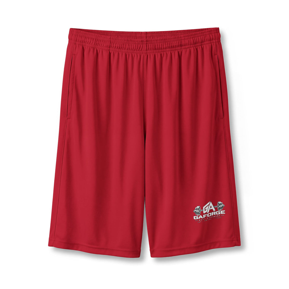 Athletic Pocketed 7" Shorts — Small Lower-Leg Logo Sports Shorts
