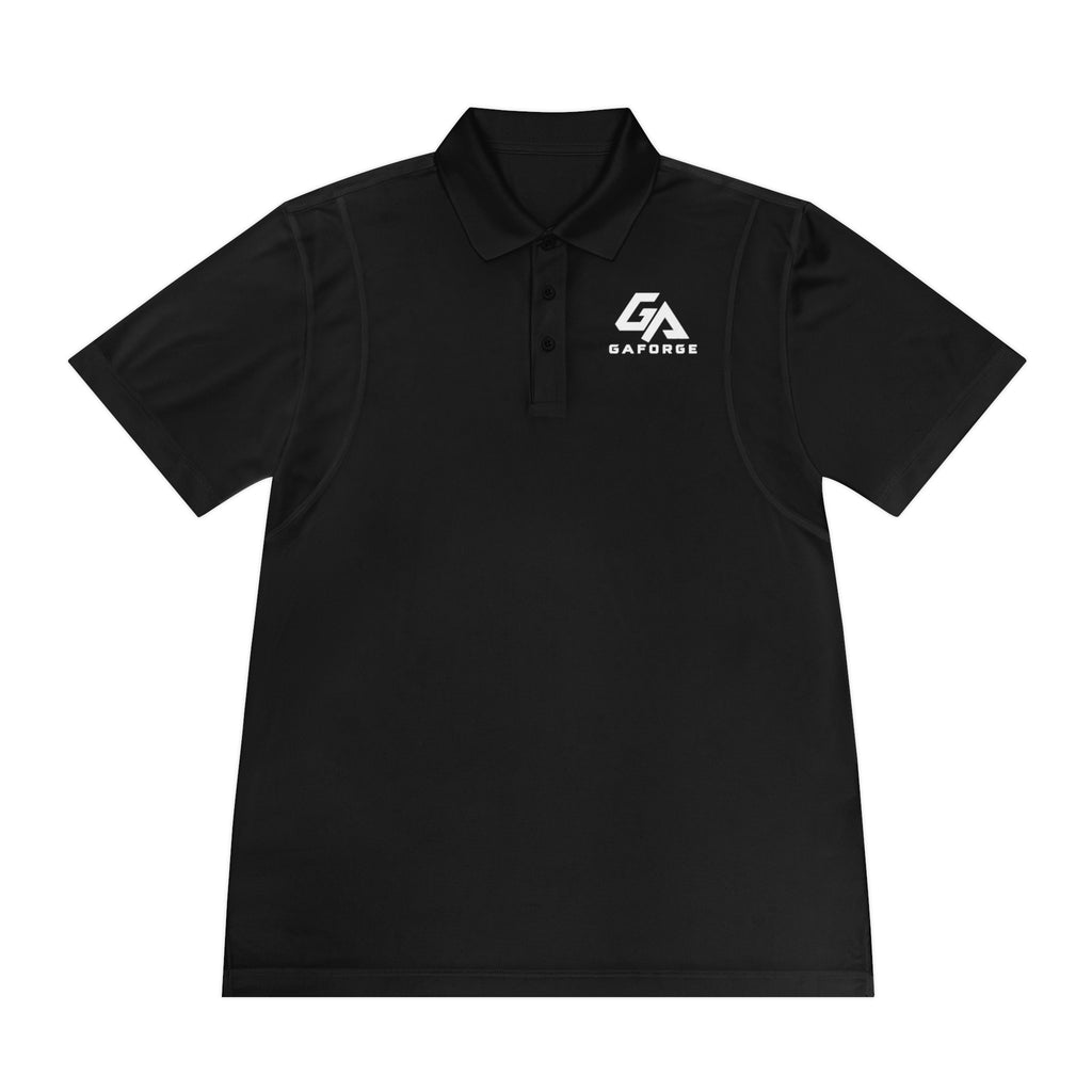 Gaforge Logo Men’s Sport Polo — Performance Black Golf Polo