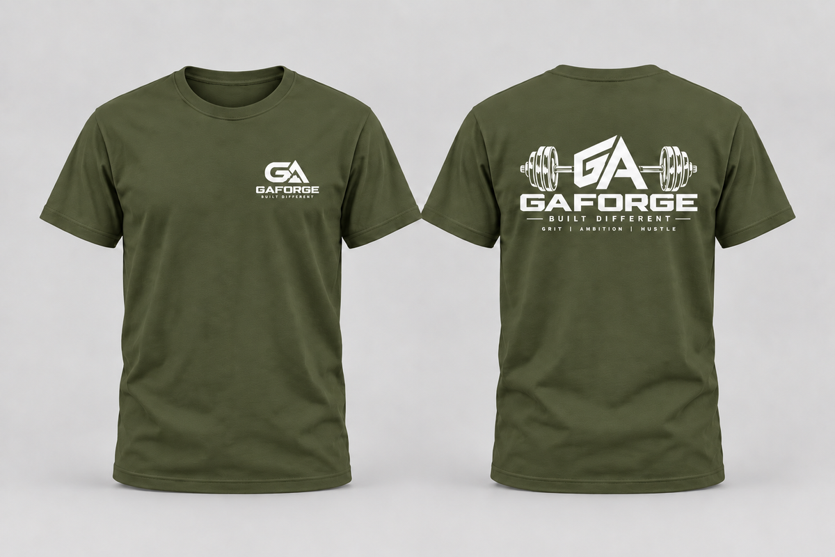 GAForge Gym T-Shirt — Built Different Weightlifting Tee