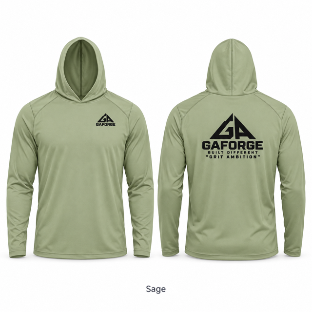 Solar Logo Hoodie — GAForge 'Grit Ambition' Pullover