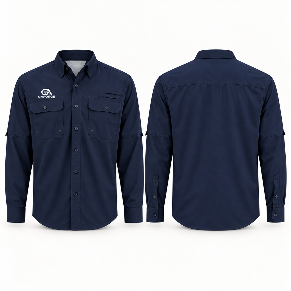 GAFORGE Men's Kitty Hawk Performance Fishing Shirt — Lightweight UPF Sun Protection Button-Up for Anglers