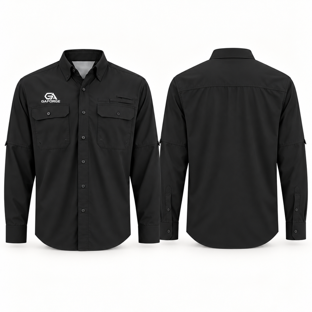 GAFORGE Men's Kitty Hawk Performance Fishing Shirt — Lightweight UPF Sun Protection Button-Up for Anglers