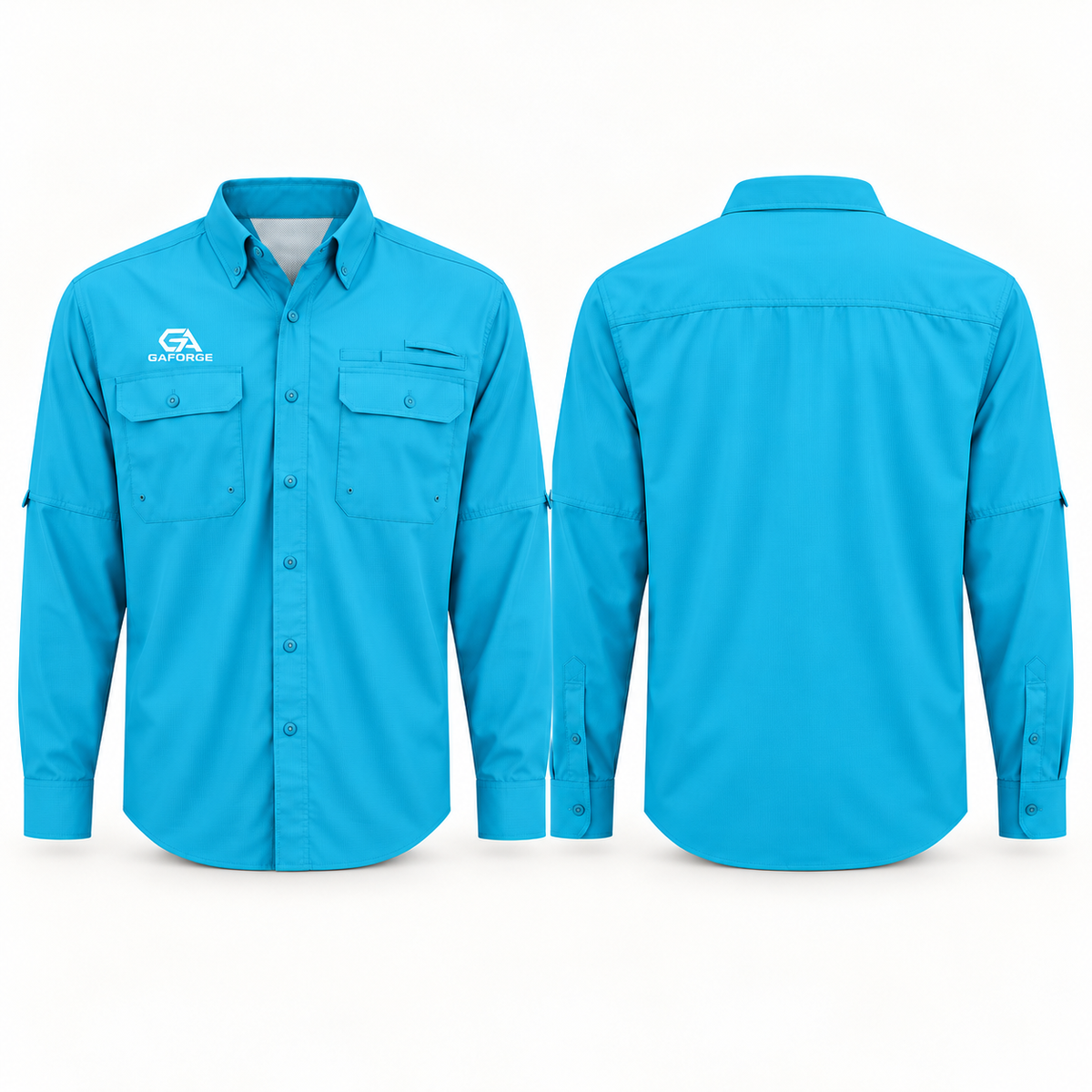 GAFORGE Men's Kitty Hawk Performance Fishing Shirt — Lightweight UPF Sun Protection Button-Up for Anglers