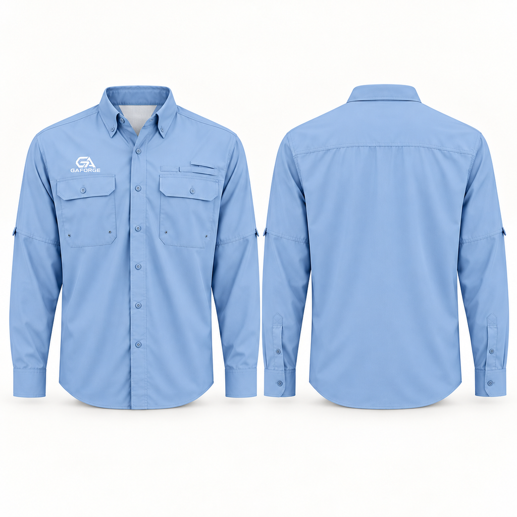 GAFORGE Men's Kitty Hawk Performance Fishing Shirt — Lightweight UPF Sun Protection Button-Up for Anglers