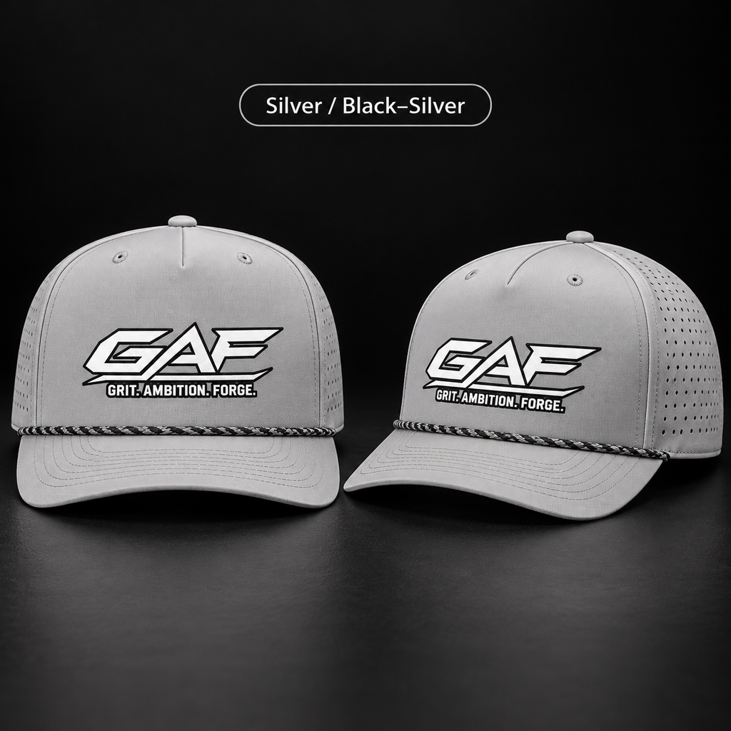 Performance Rope Cap — GAF "Grit. Ambition. Forge." Embroidered Snapback Hat