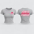 Grit Ambition Forge Women's Baby Tee — Retro Neon Fitness Crop Top