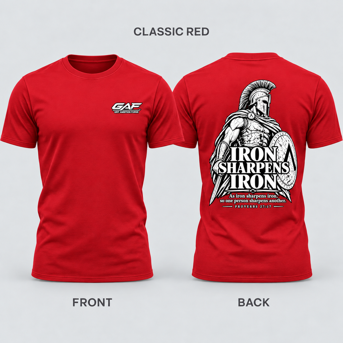 Men's 'Iron Sharpens Iron' Warrior T‑Shirt – Motivational Spartan Gym Tee
