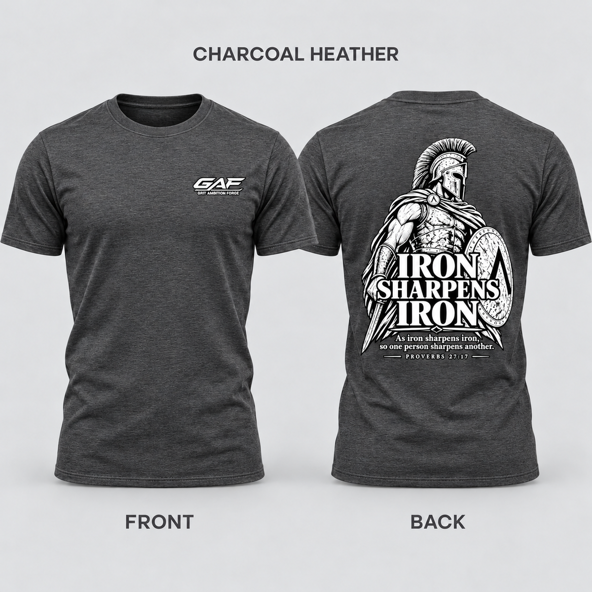 Men's 'Iron Sharpens Iron' Warrior T‑Shirt – Motivational Spartan Gym Tee