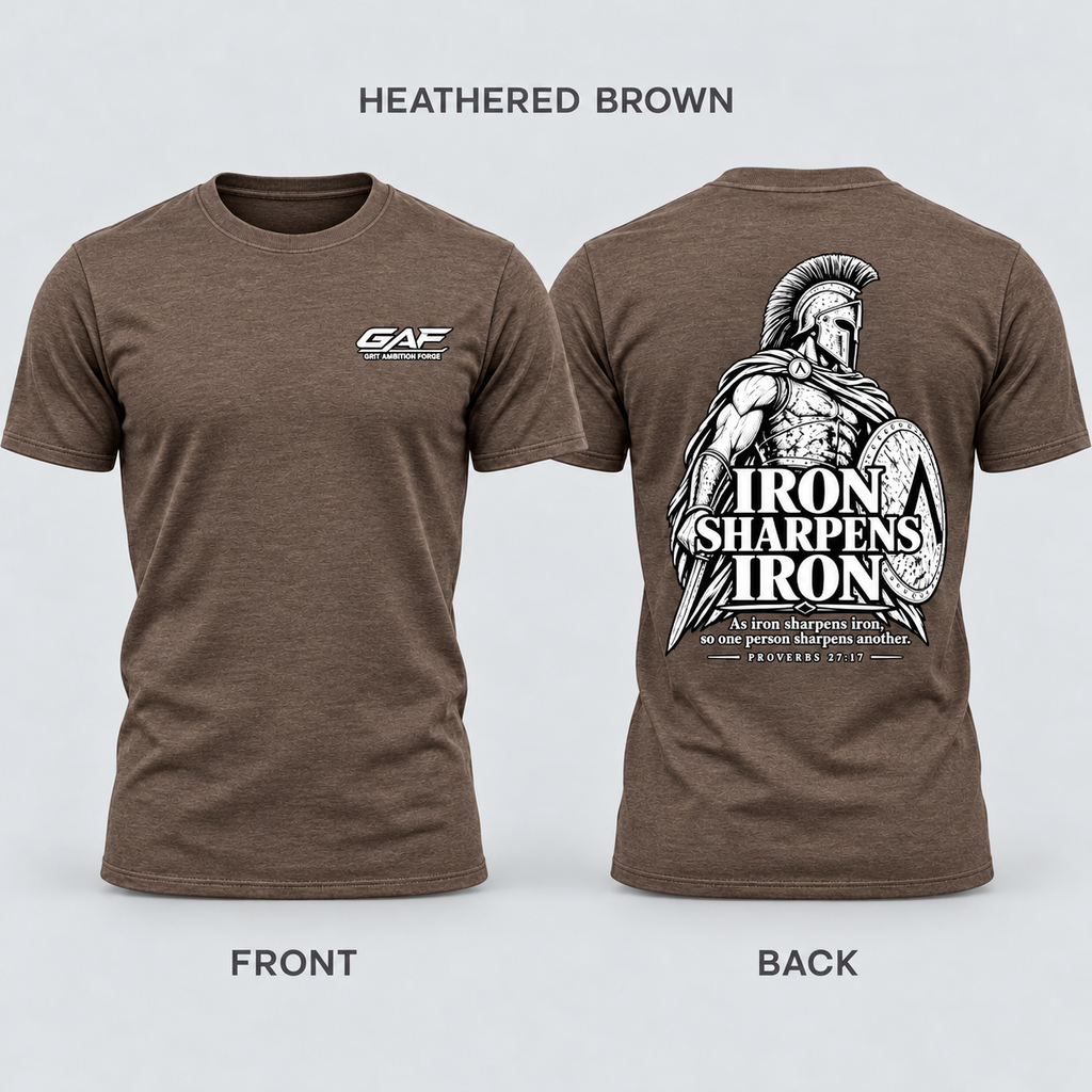 Men's 'Iron Sharpens Iron' Warrior T‑Shirt – Motivational Spartan Gym Tee