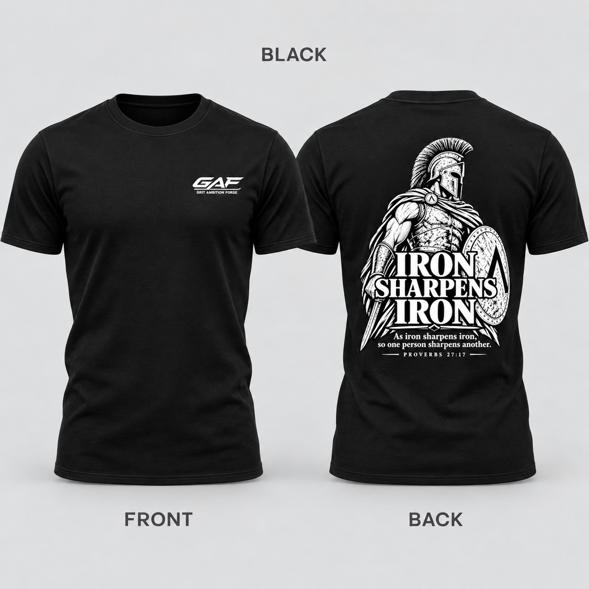 Men's 'Iron Sharpens Iron' Warrior T‑Shirt – Motivational Spartan Gym Tee