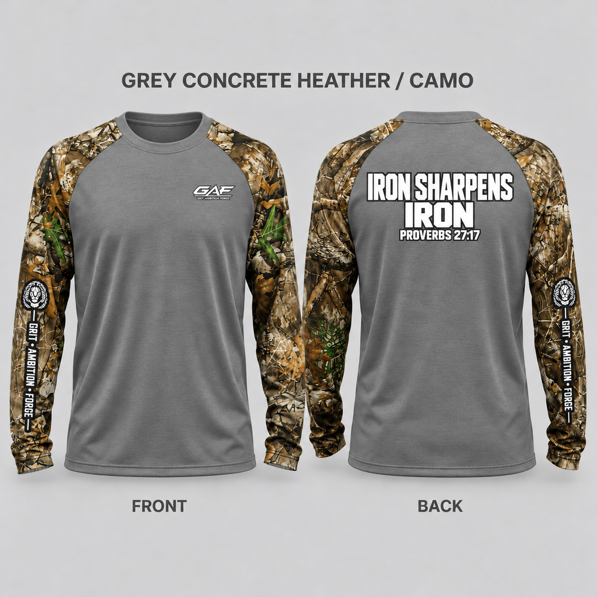 Long Sleeve Tee — "Iron Sharpens Iron" Performance Crewneck (Proverbs 27:17)