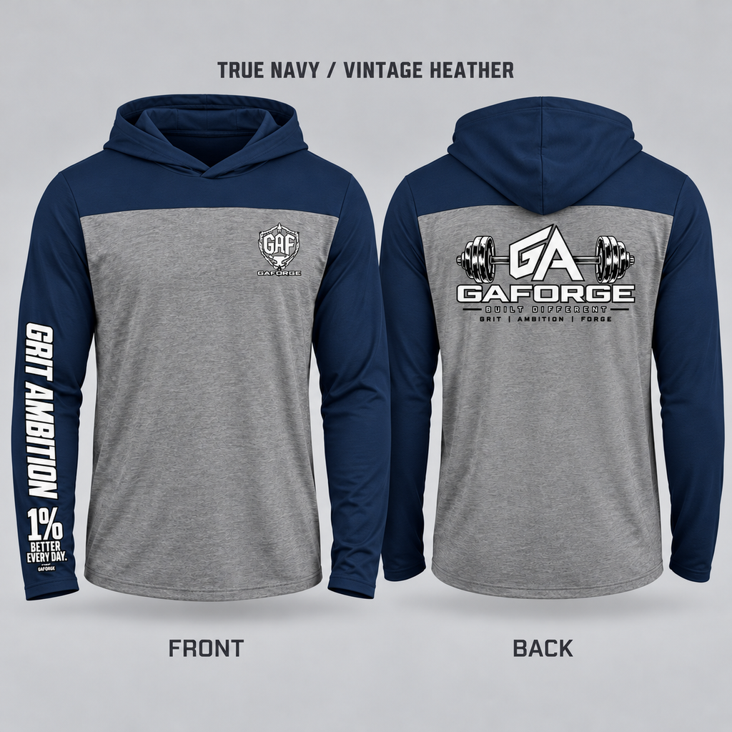 Gym Logo Hoodie — 'GAForge' Barbell Chest & Back Print
