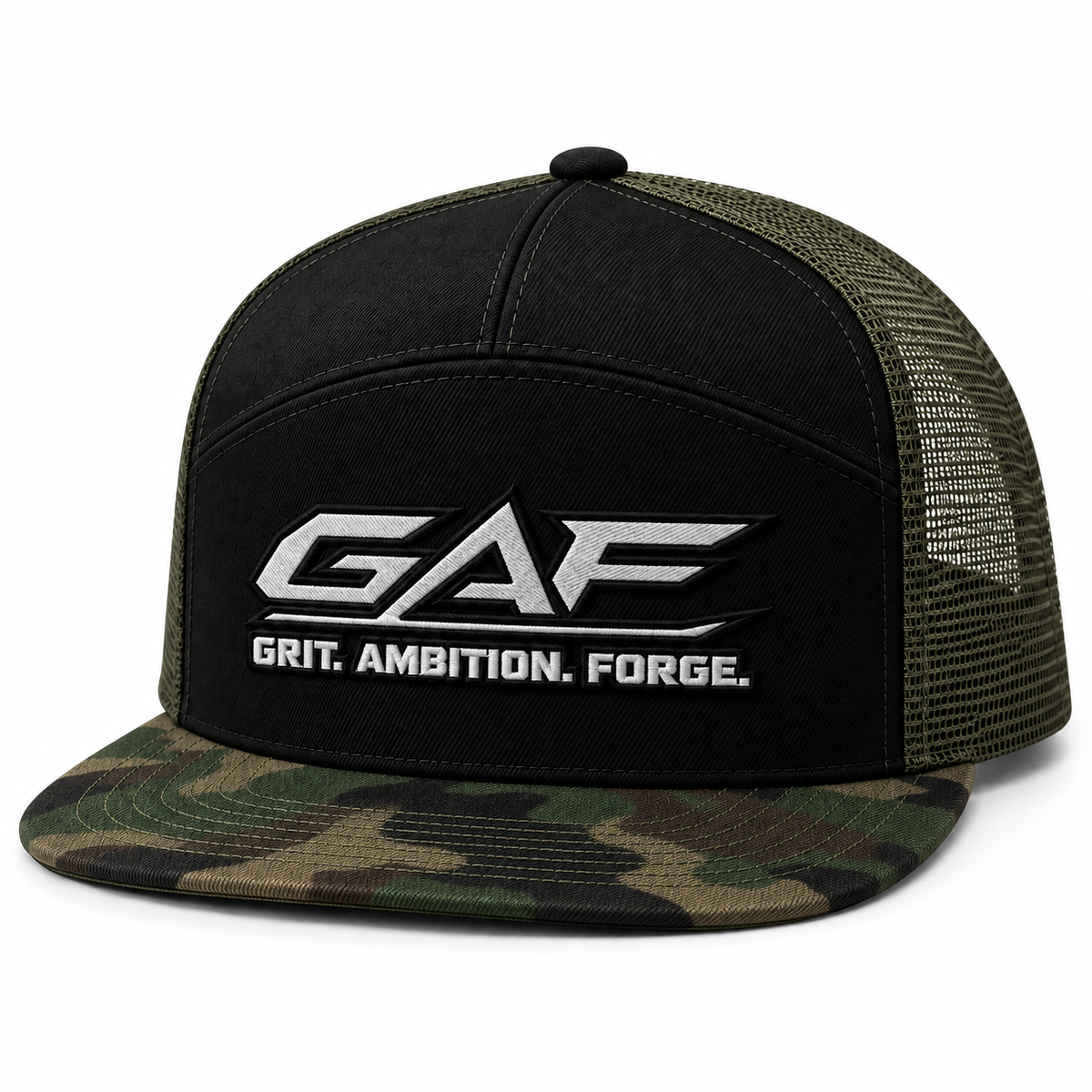 GAF “Grit. Ambition. Forge.” 7-Panel Trucker Cap