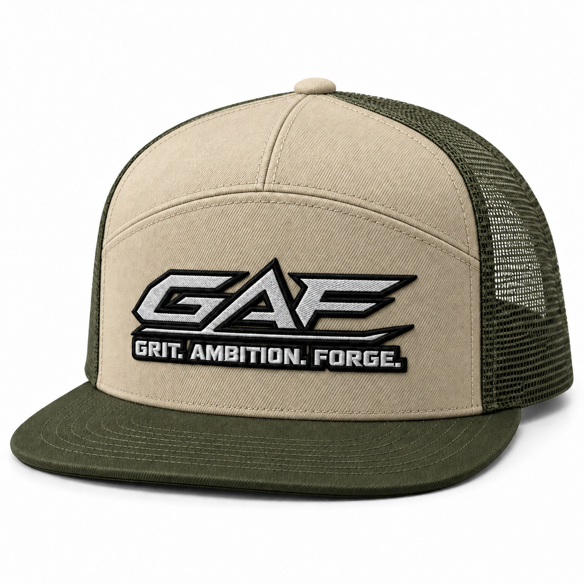 GAF “Grit. Ambition. Forge.” 7-Panel Trucker Cap