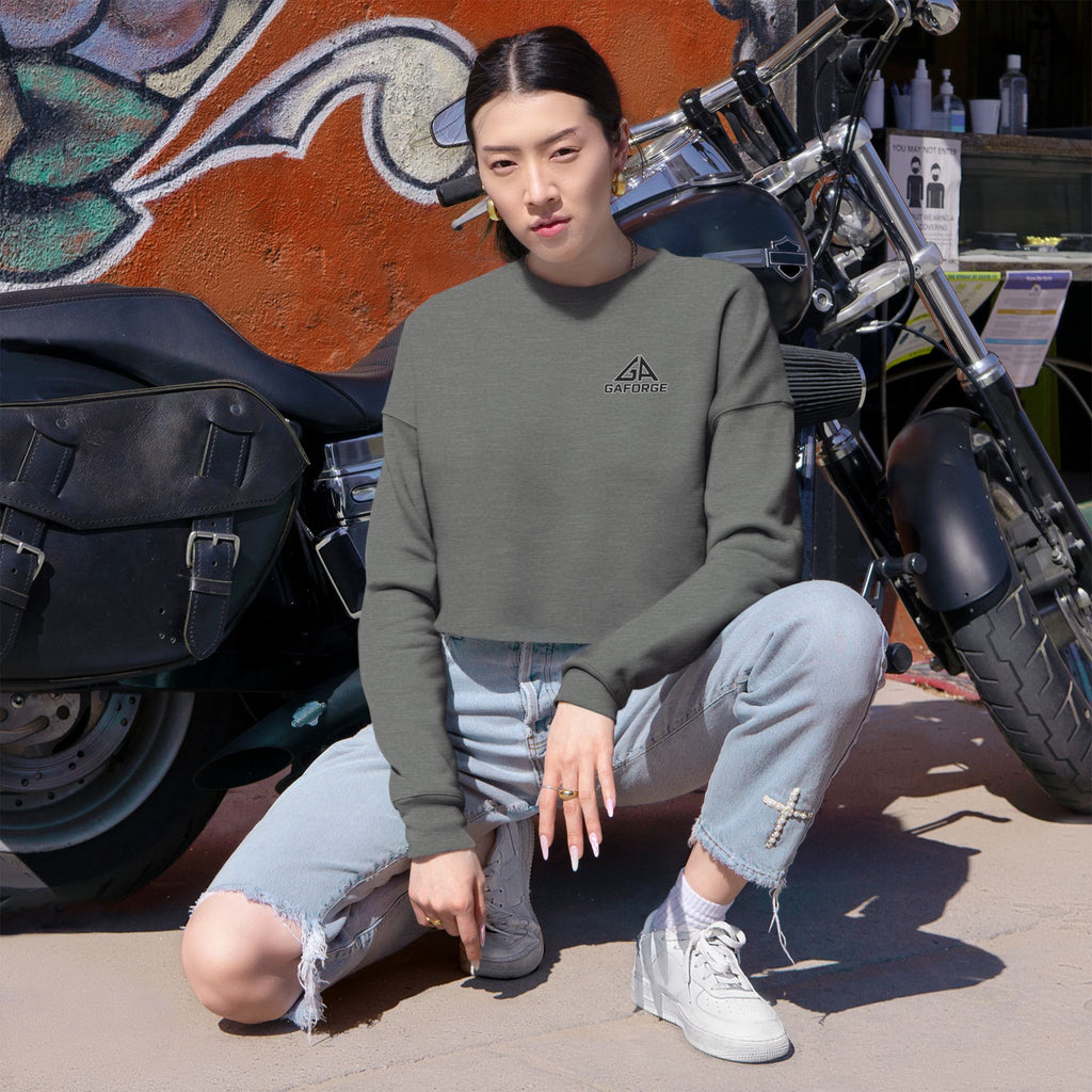 Gaforge Logo Cropped Sweatshirt — Women's Casual Branded Crewneck