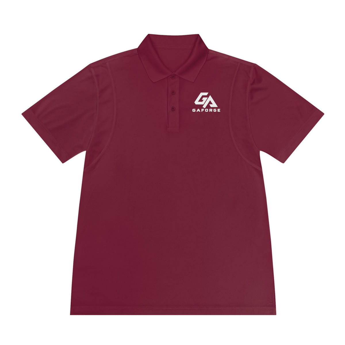 Gaforge Logo Men’s Sport Polo — Performance Black Golf Polo