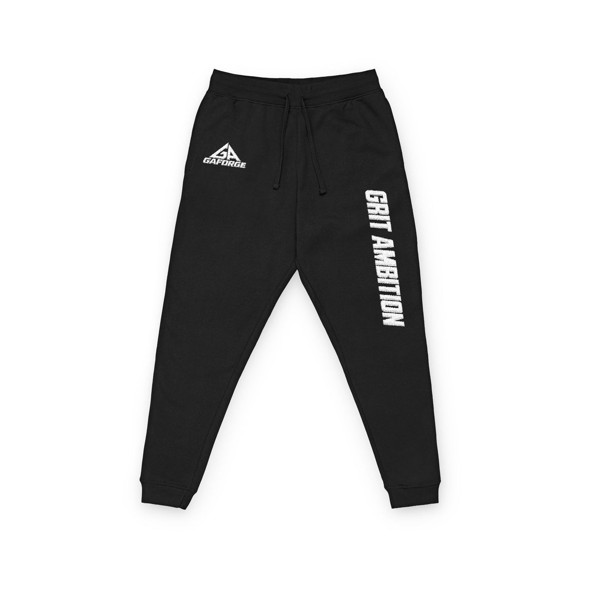 Crew Ambition Embroidered Fleece Joggers — Casual Athletic Sweatpants