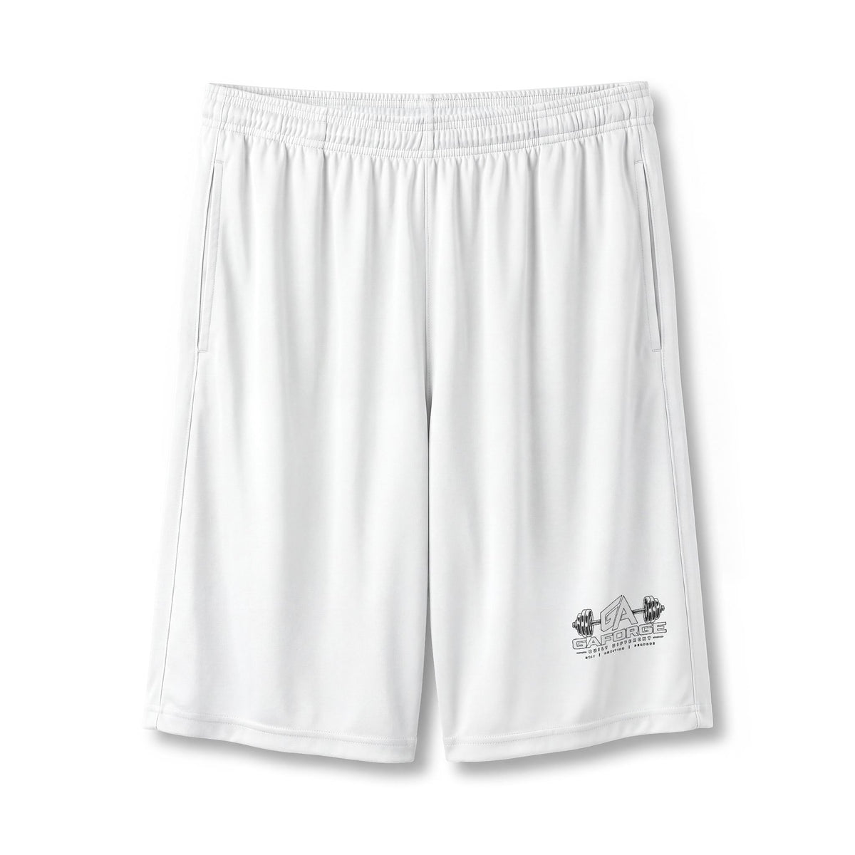 Athletic Pocketed 7" Shorts — Small Lower-Leg Logo Sports Shorts