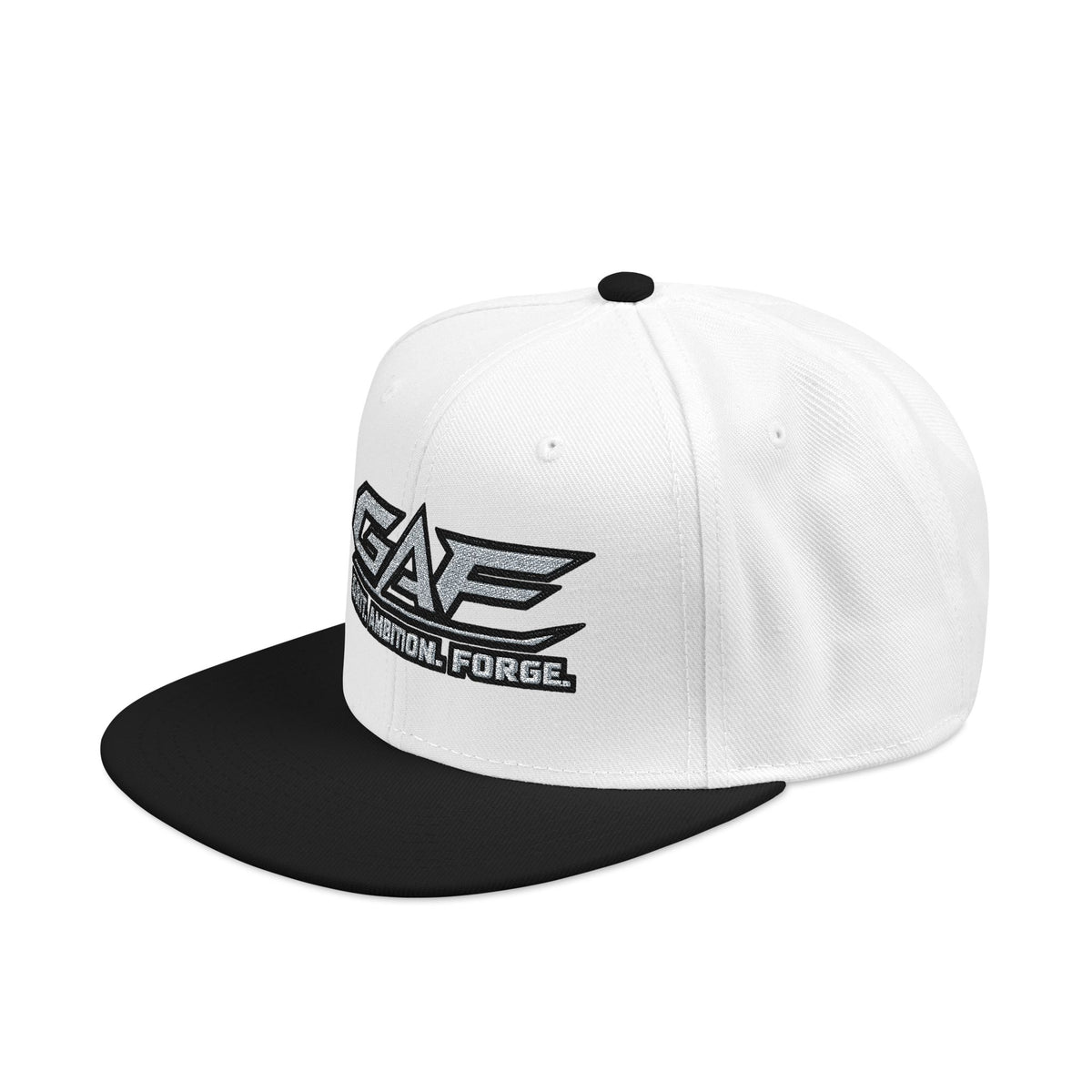 Black Snapback Cap with Embroidered GAF Logo