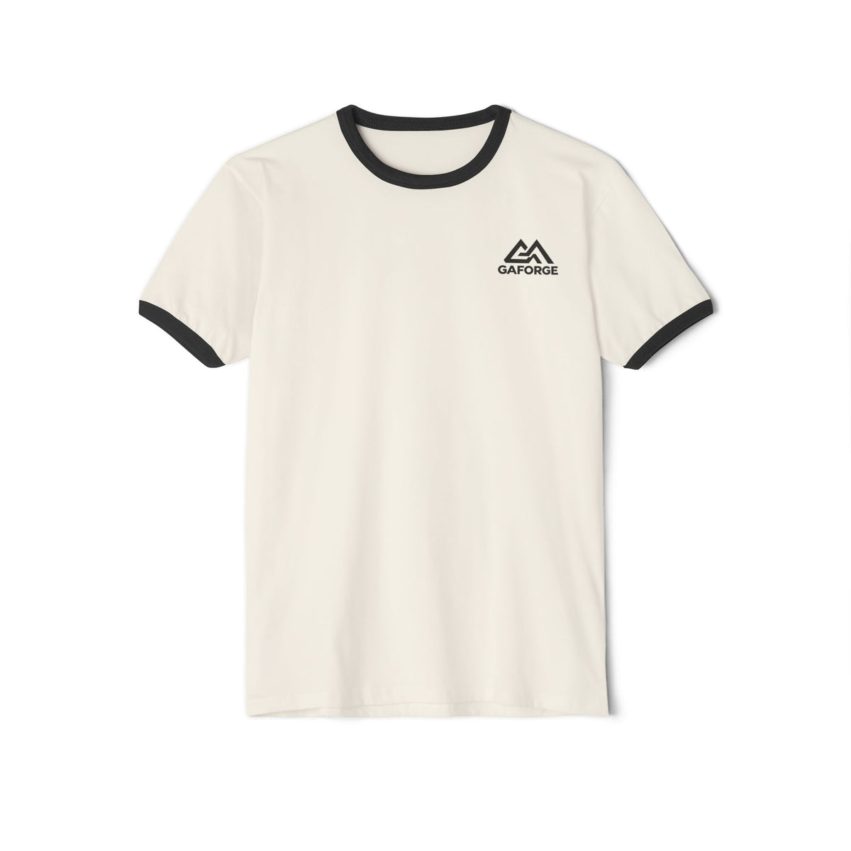 Gaforge Logo Ringer T-Shirt — Built Different Crew Tee