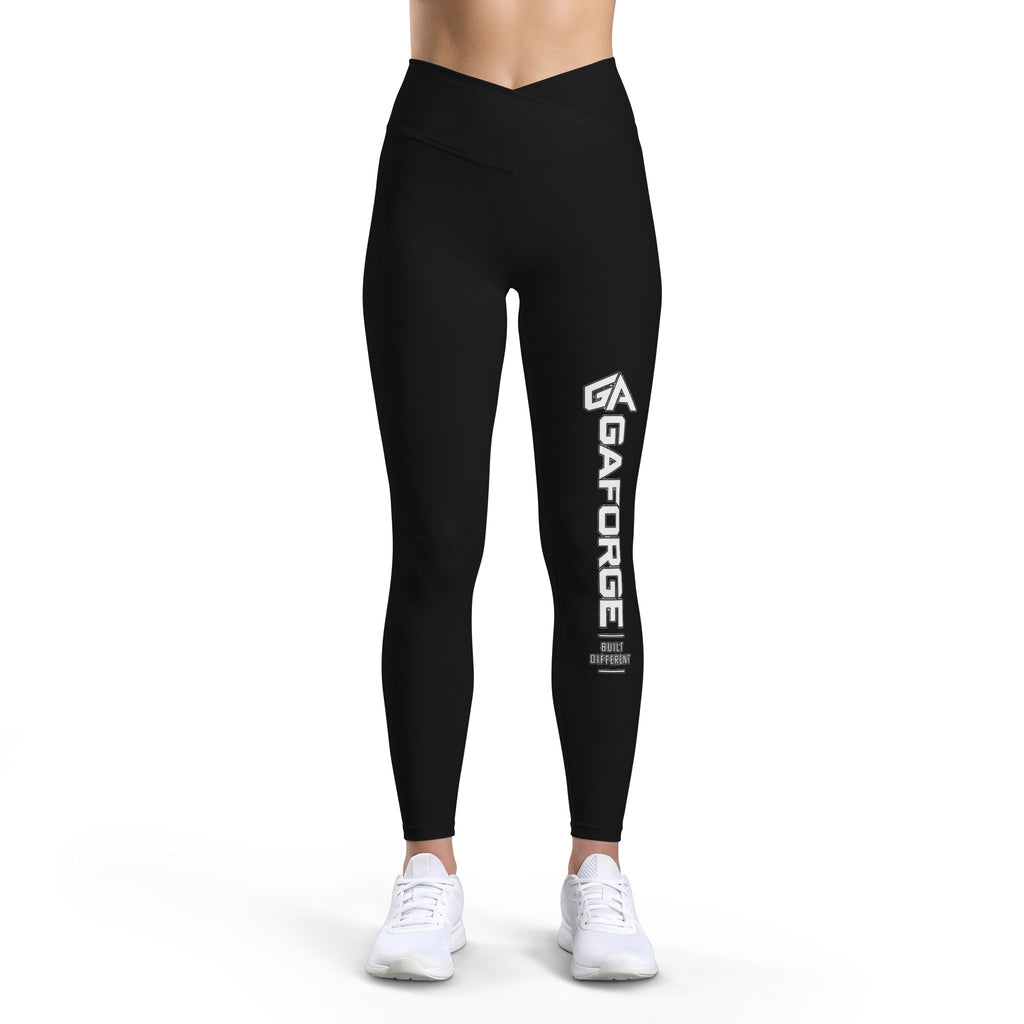 GAFORGE Vertical Logo Women's Leggings — Black Athletic Yoga & Workout Tights