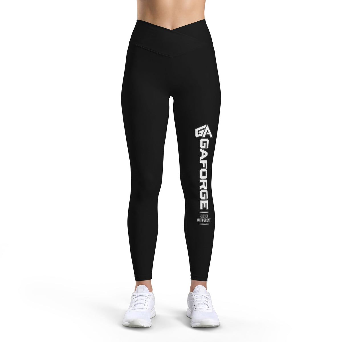 GAFORGE Vertical Logo Women's Leggings — Black Athletic Yoga & Workout Tights